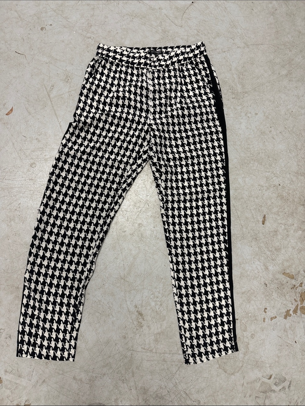 INTERMIX Womens Size Small Houndstooth Trouser Pants- Black & White - NWOT